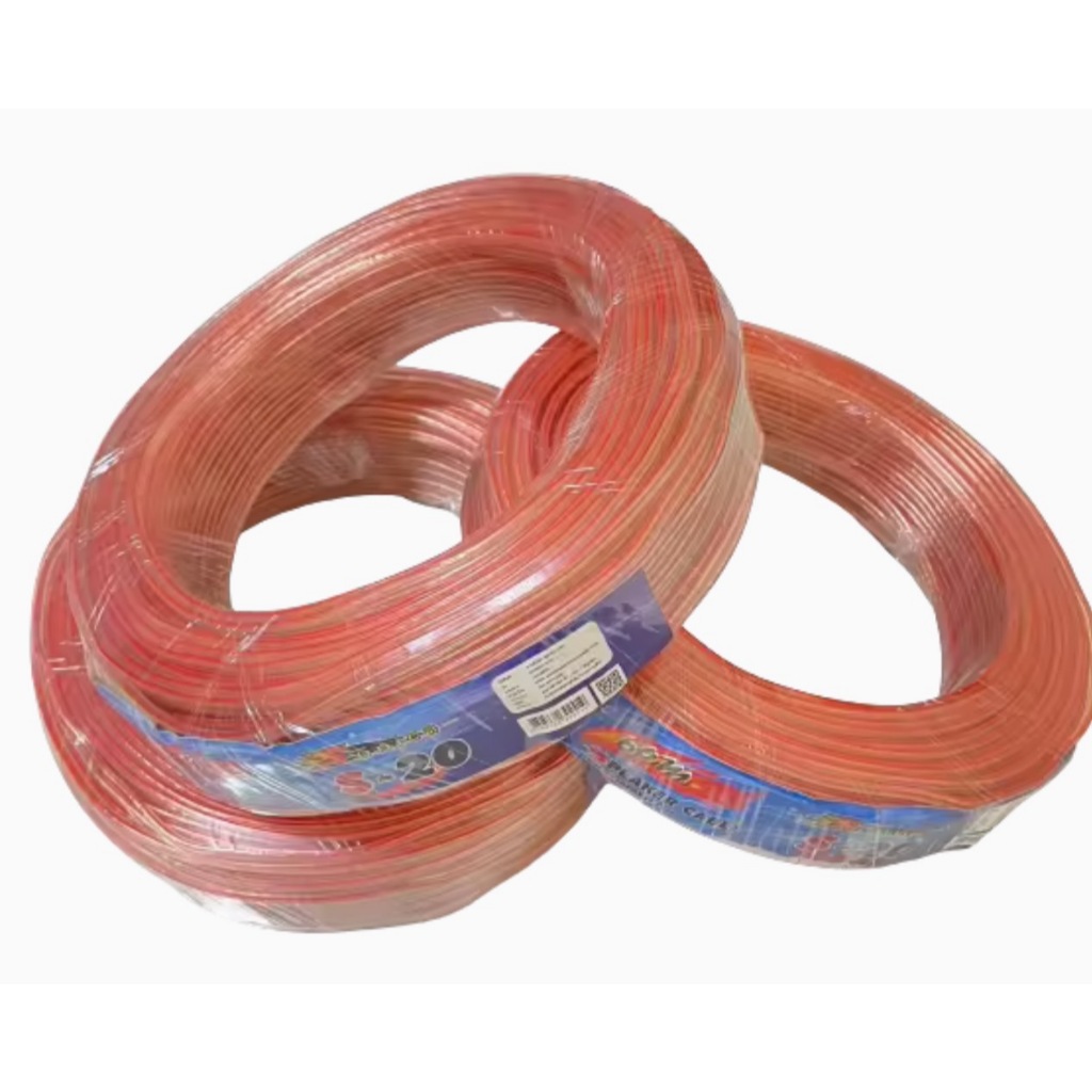 สายลำโพงซับเบส ลวดทองแดง สายลำโพง SONICA S-20 ลำโพง speaker wire สายลำโพงใส ไส้ทองแดง รุ่น S20 (เลือ