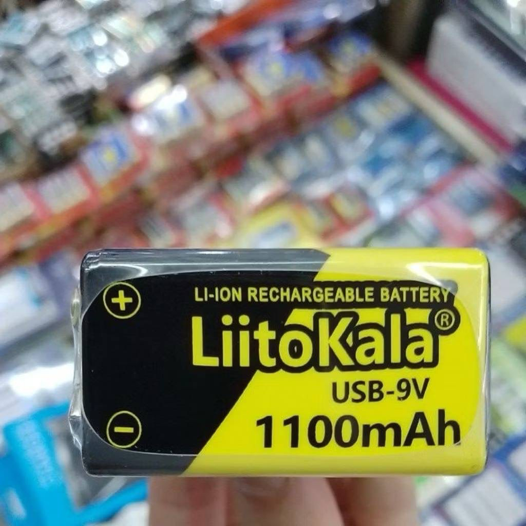 ถ่านชาร์จ Liitokala 9V USB 1100mAh Li-ion (6f22) จำนวน 1ก้อน ของใหม่ ของแท้