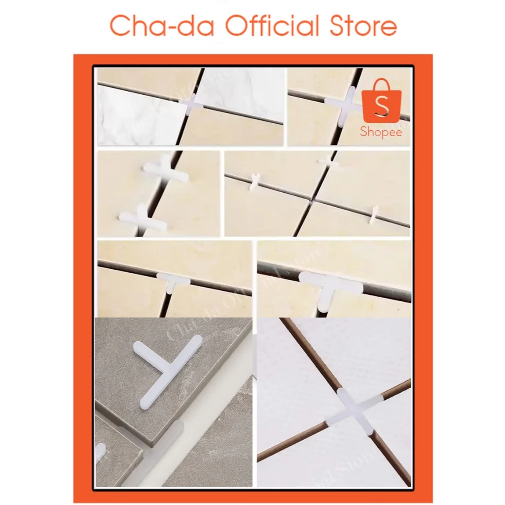 สเปนเซอร์ปรับระดับกระเบื้อง100ชิ้น/ถุง1.00-10.00(Tile Spacer)อุปกรณ์จัดร่องยาแนวกระเบื้องพื้นและผนัง กากบาทเว้นร่องยาแนว
