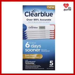Clearblue Digital Pregnancy ที่ตรวจครรภ์ดิจิตอล 5 ชิ้น แม่นยำ อ่านผลง่าย นำเข้าจาก USA ของแท้