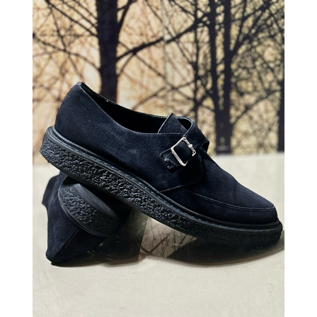 s-aint l-au-rent black suede creeper shoes made in italy (used)