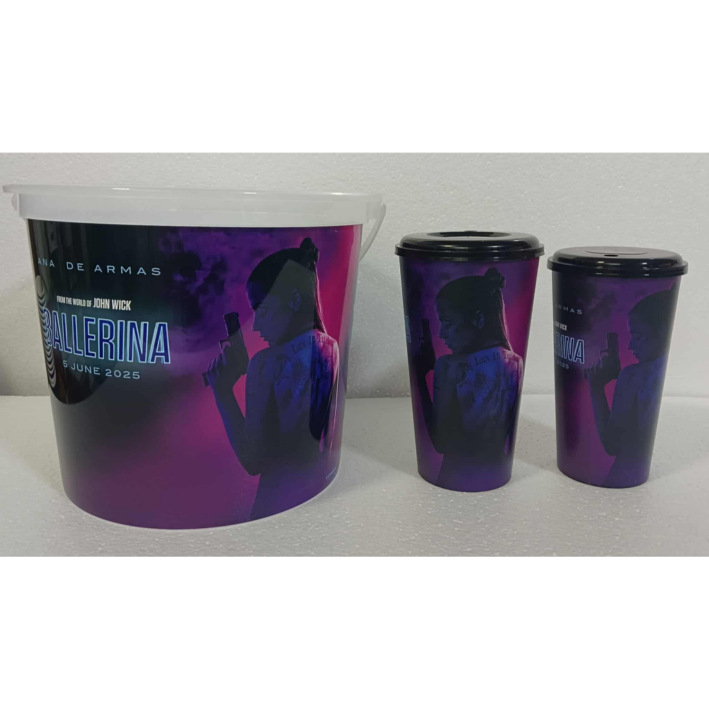 บัลเลริน่า Ballerina ถังป๊อบคอร์น แก้วน้ำพร้อมฝา ขนาด44 ออนส์ และ32ออนส์ จากเมเจ