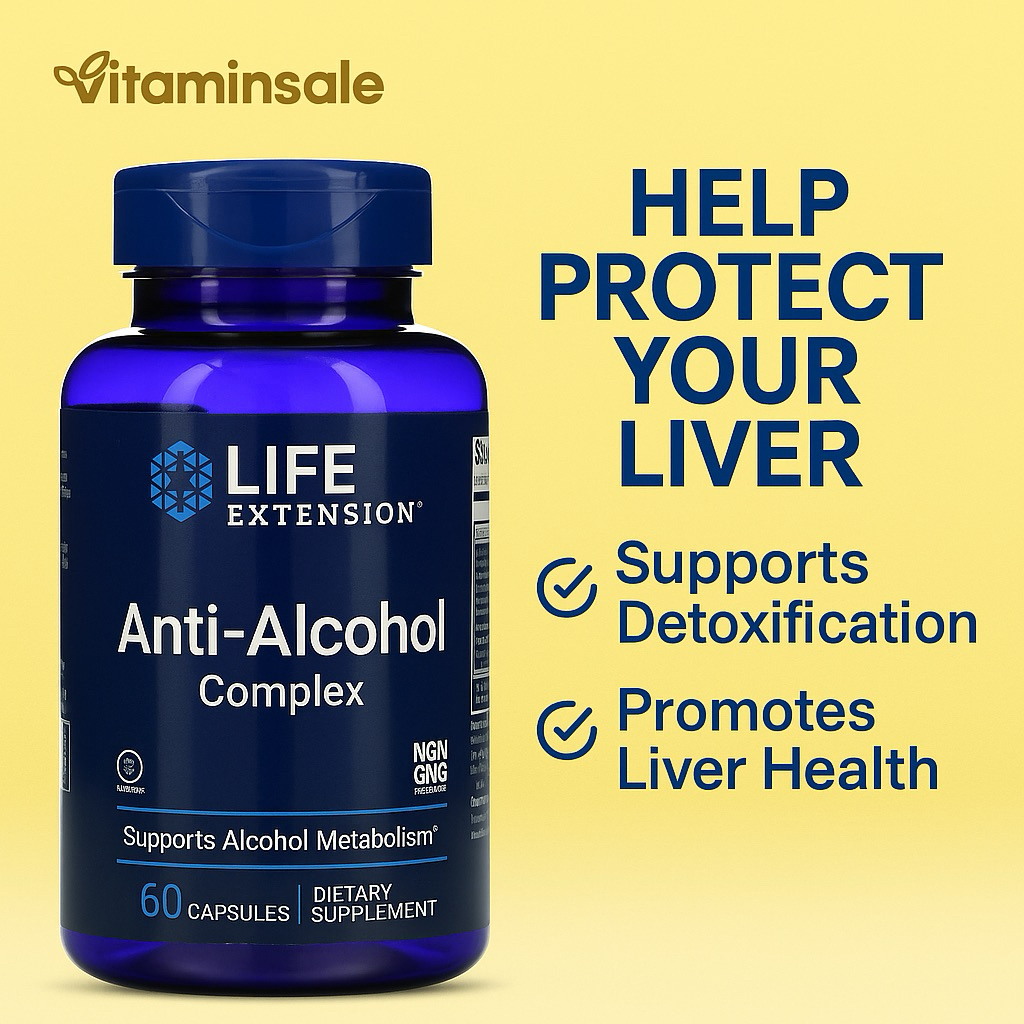 Life Extension Anti-Alcohol HepatoProtection 60 Veg Caps สูตรดูแลร่างกายจากสารสกัดพิเศษ