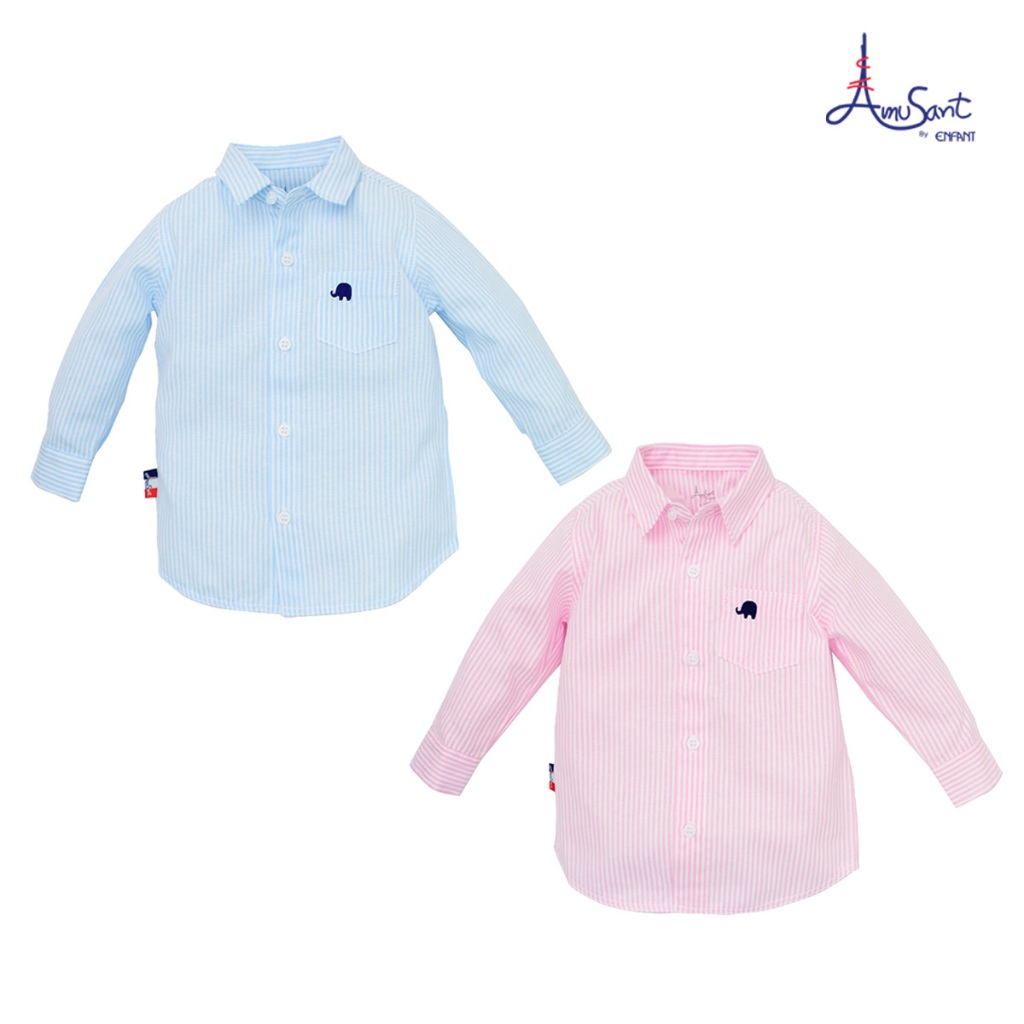 Amusant by Enfant  เสื้อเชิ้ตแขนยาวลายริ้ว สำหรับ 6 เดือน - 8 ขวบ