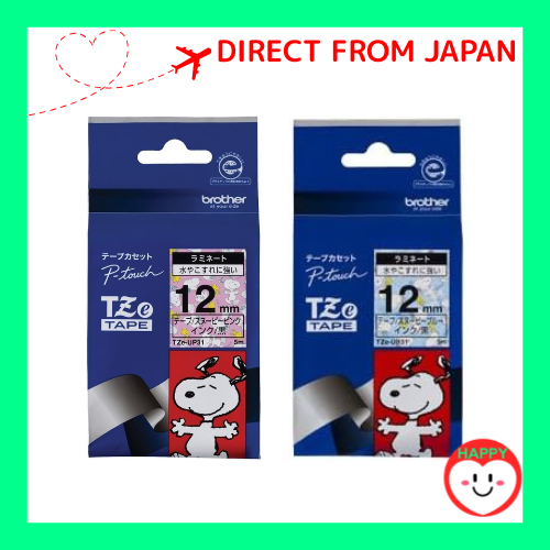 Brother Industries TZe Tape Snoopy Tape (Snoopy Pink/Black) 12mm TZe-UP31/(Snoopy Blue/Black) 12mm T