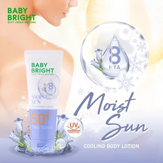 โลชั่นกันแดด เบบี้ไบร์ท สูตรเย็น ผิวอิ่มน้ำ Baby Bright Sun Cooling Body Lotion SPF50 PA+++ 160 ml.