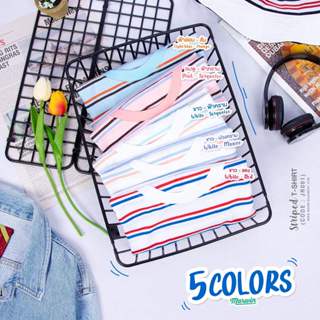 เสื้อยืดริ้ว JR001 เสื้อคู่ลายทาง ริ้วสวย สีสดใส เนื้อผ้าคอต…