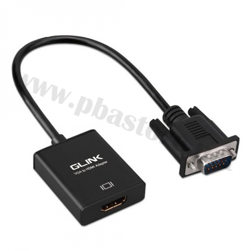 GLINK สายแปลง VGA TO HDMI รุ่น GL-009 สายแปลง vga to hdmi สายแปลงสัญญาณ