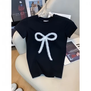 [ส่งจากโรงงาน]ออก24ชั่วโมง OOOK เสื้อครอปท็อปแขนสั้นลําลอง ผ้าฝ้าย ทรงหลวม แฟชั่นฤดูร้อน สไตล์เกาหลี สําหรับผู้หญิง