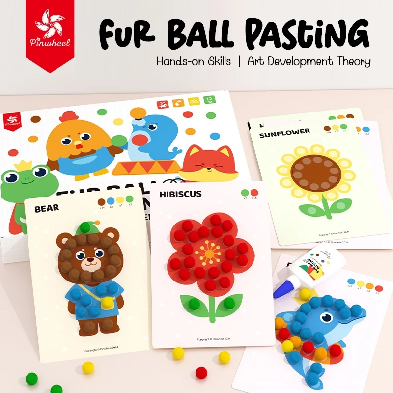 Pinwheel Fur Ball Pasting วาดรูปด้วยนุ่น
