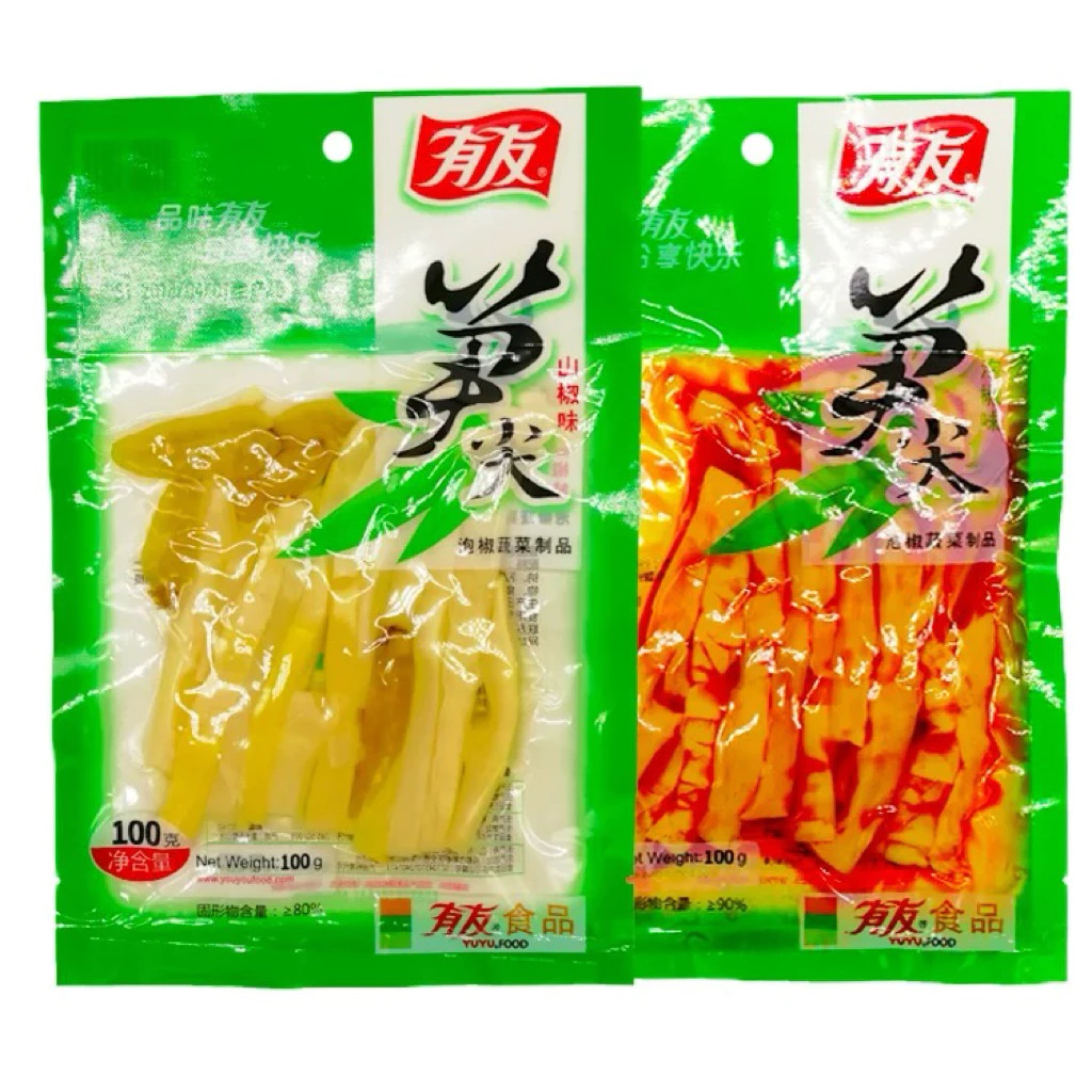 หน่อไม้ดอง พร้อมทาน ( 友有 笋尖 ) พร้อมส่ง ขนาด 100g หน่อไม้ รสพริกดอง รสพริกไทย หน่อไม้ดองพริก กับแกล้ม หน่อไม้