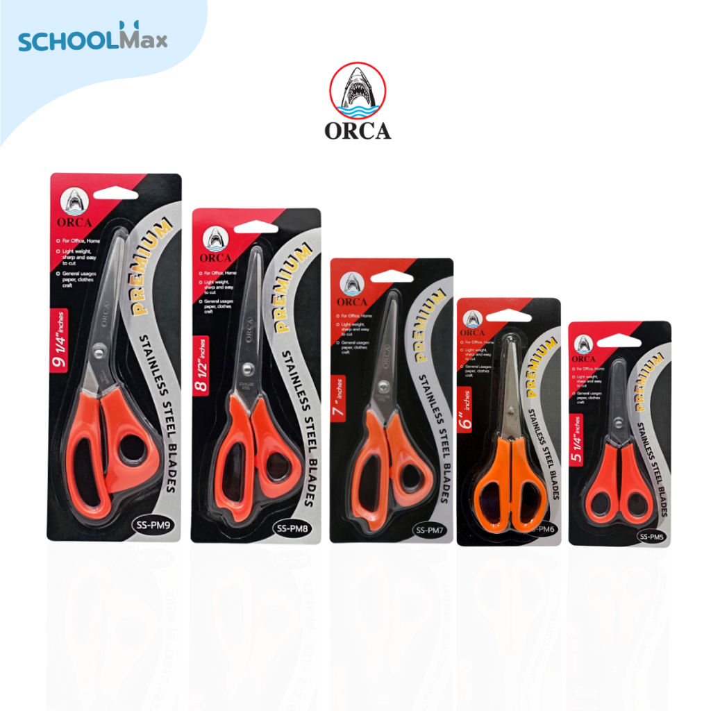 กรรไกรสแตนเลส กรรไกร 5นิ้ว 6นิ้ว 7นิ้ว 8นิ้ว 9นิ้ว 10นิ้ว ครบไซส์Orca / ชิ้น