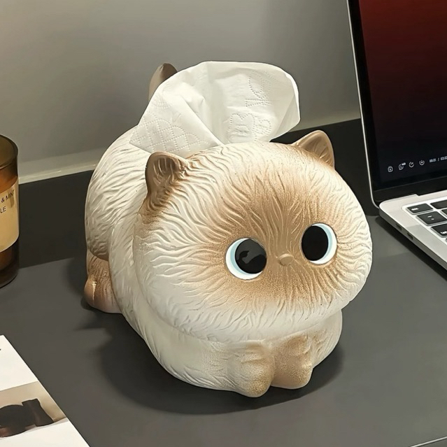 พร้อมส่ง🍑 ที่ใส่ทิชชู่ Mochi Meow แมววิเชียรมาศ น่ารัก กล่องทิชชู่ Tissue box กล่องใส่ทิชชู่ แต่งห้อง ของขวัญ 07028