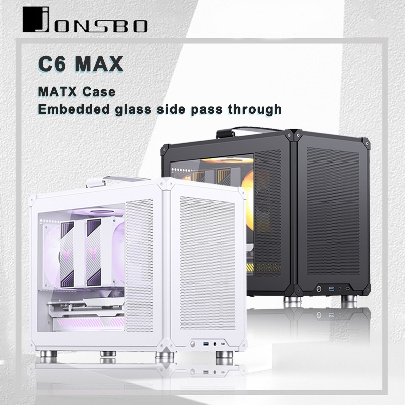 CASE (เคสมินิ) JONSBO C6 MAX ITX/M-ATX Black พัดลม 3 ตัว