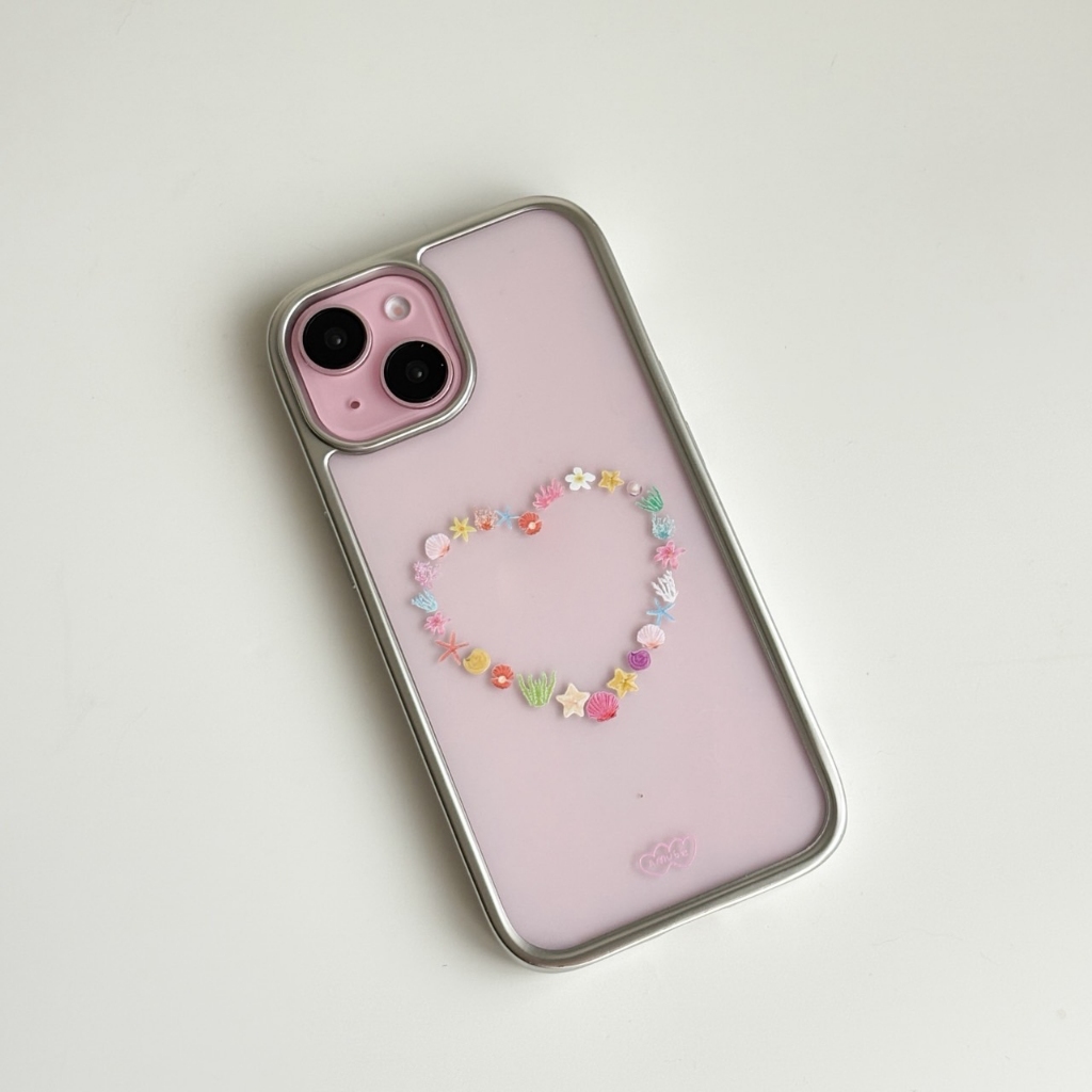 *ไม่ทำเพิ่มแล้ว*อ่านภาพ2ก่อนสั่ง*amuse stuff-case sea heart&butterfly silver trim เคสหลังใสขอบสีเงินสุดน่ารัก ราคา ถูกที่สุด ดีลบีเคเค แกลเลอรีภาพที่ 5