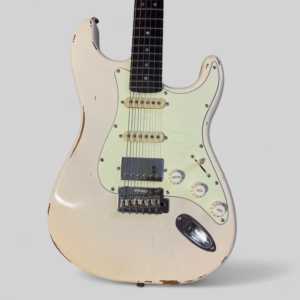 กีตาร์ไฟฟ้าRelicมือสองสภาพใหม่ JV Custom Antique (โมบล็อคทองเหลือง)สี vintagewhite