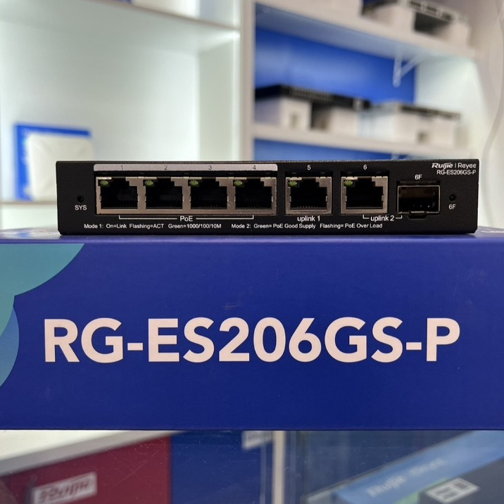 Ruijie Reyee RG-ES206GS-P Managed Switch 6 Port Gigabit PoE ประกันศูนย์ 3 ปี