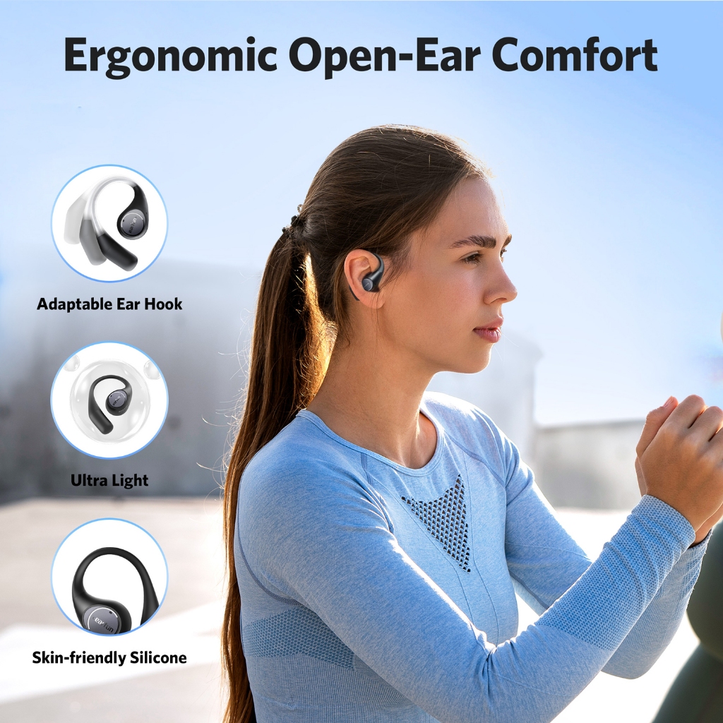 EarFun OpenJump หูฟังบลูทูธ Open-Ear Hi-Res LDAC IPX7 เบสแน่น 14.2mm คล้องหู สบาย