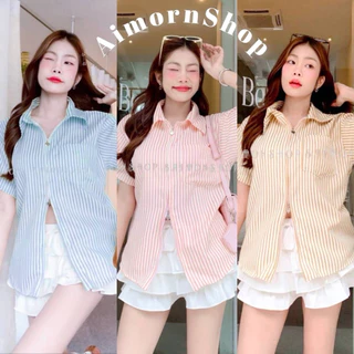 🔥aimorn_shop🔥เสื้อเชิ้ต ดีเทลแต่งซิป แมทช์ง่าย จะใส่เป็นเสื้อเชิ้ตหรือเสื้อคลุมก็ปัง งานน่ารักมาก
