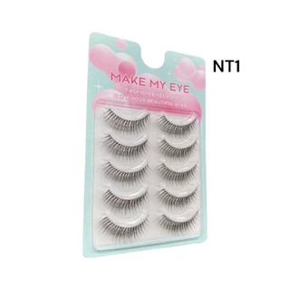 ขนตาปลอม makemyeye ขนตาปลอมธรรมชาติ 5 คู่ Eyelashes เครื่องสำอาง