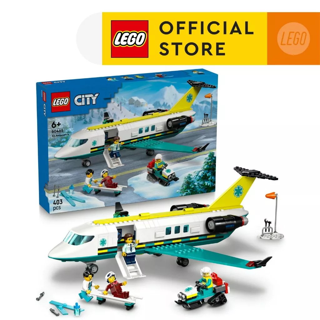 LEGO City 60465 Emergency Air Ambulance Airplane (403pcs.), Building Blocks, Kids Toy