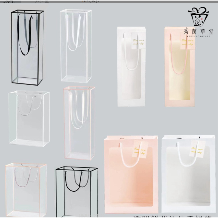พร้อมส่งจากไทย..พร้อมส่ง ถุงกระดาษ สีใสด้านหน้า ถุงใส่ของ หูหิ้วกระดาษช่องหน้าต่าง กระเป๋ากระดาษของขวัญ ราคา ถูกที่สุด ดีลบีเคเค แกลเลอรีภาพที่ 2