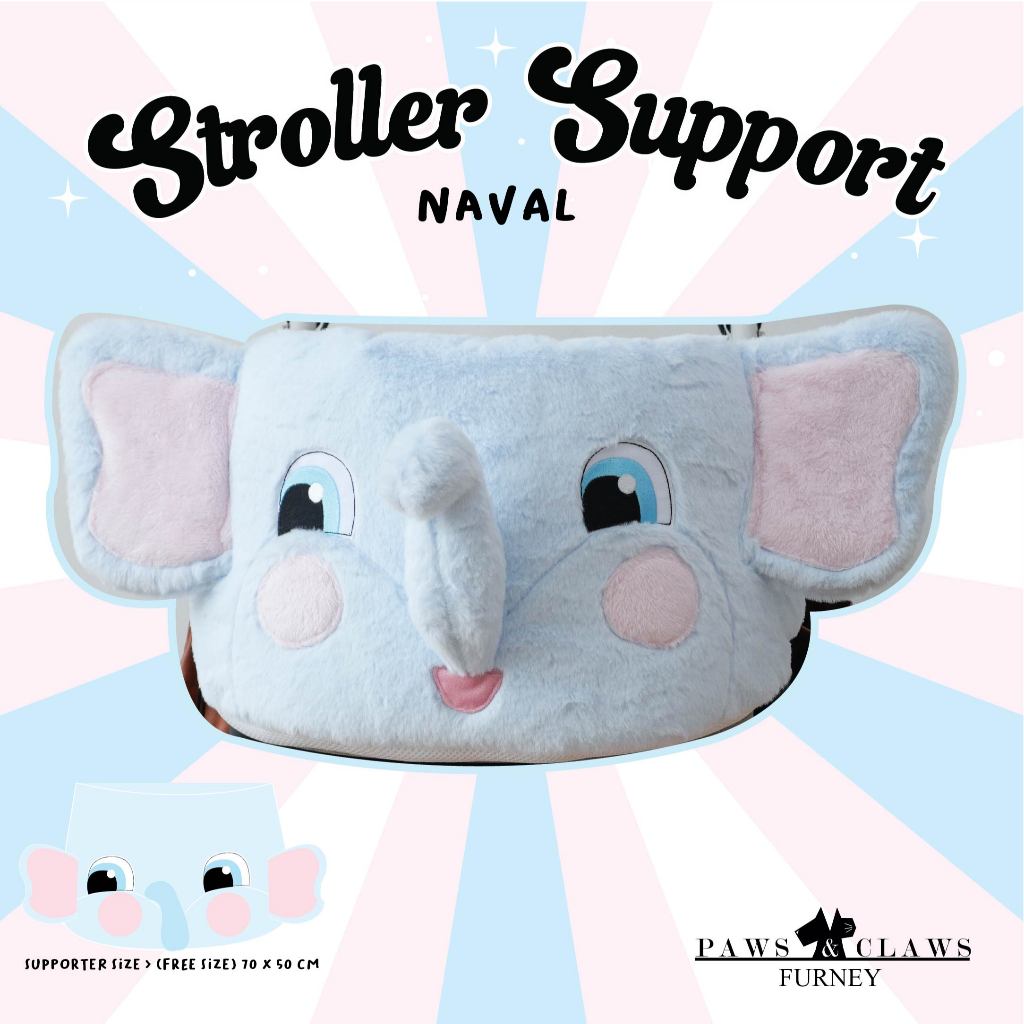 Naval Stroller support ซัพพอร์ตน้องช้างแต่งรองขอบรถเข็นสัตว์เลี้ยง  PAWS & CLAWS