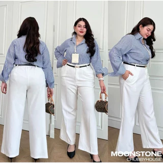 Moonpants กางเกงทำงานสาวอวบ กระดุมหน้าสไตล์สาวออฟฟิศ (ZAZA PANTS) Moonstonechubbyhouse [ Code: 0006 ]