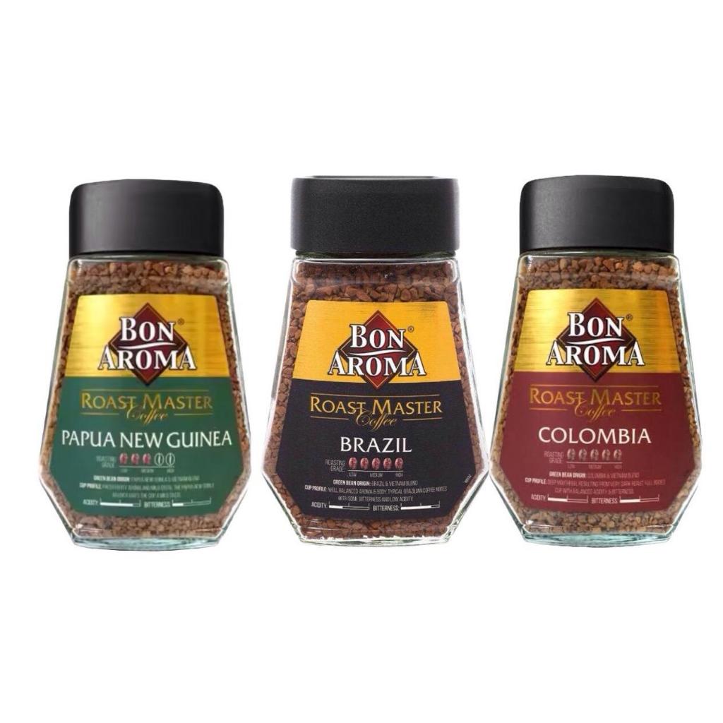 Bon Aroma บอนอโรม่า Roast Master Exclusive กาแฟสำเร็จรูป ( 3 สูตร ) ขนาด 100 กรัม
