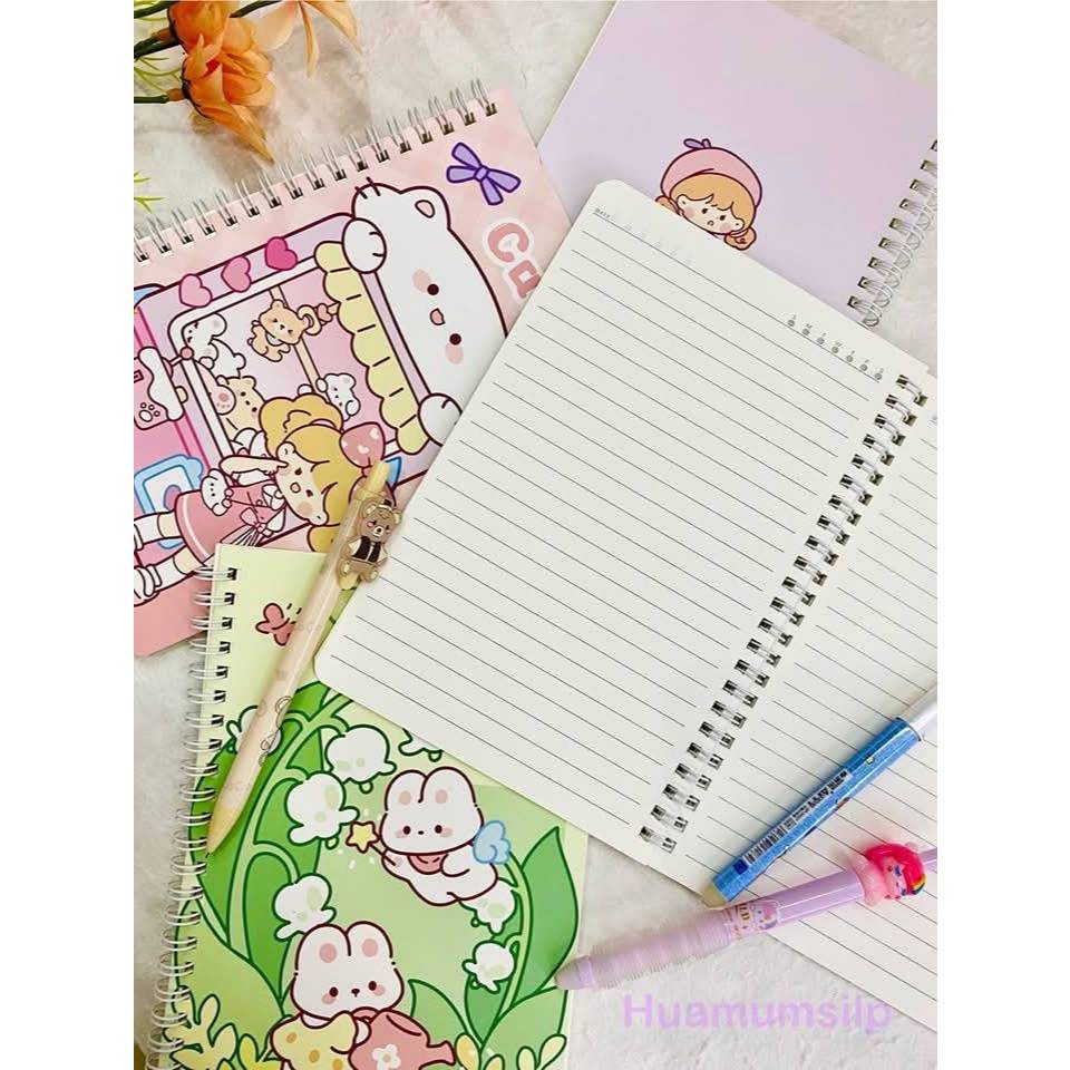INS - สมุดโน๊ตริมลวด A7 และ A5 ลายน่ารัก คละลาย สดใส เหมาะกับทุกเพศทุกวัย ปกแข็ง พิมพ์ลายน่ารัก เคลือบมัน สวยงาม - รูปที่ 3