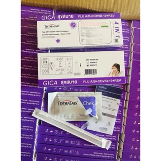 ชุดตรวจคอมโบ ATK 4in1 แบรนด์GICA ชุดตรวจโควิด+ตรวจไข้หวัดใหญ่(FluA FluB)+ตรวจRSV
