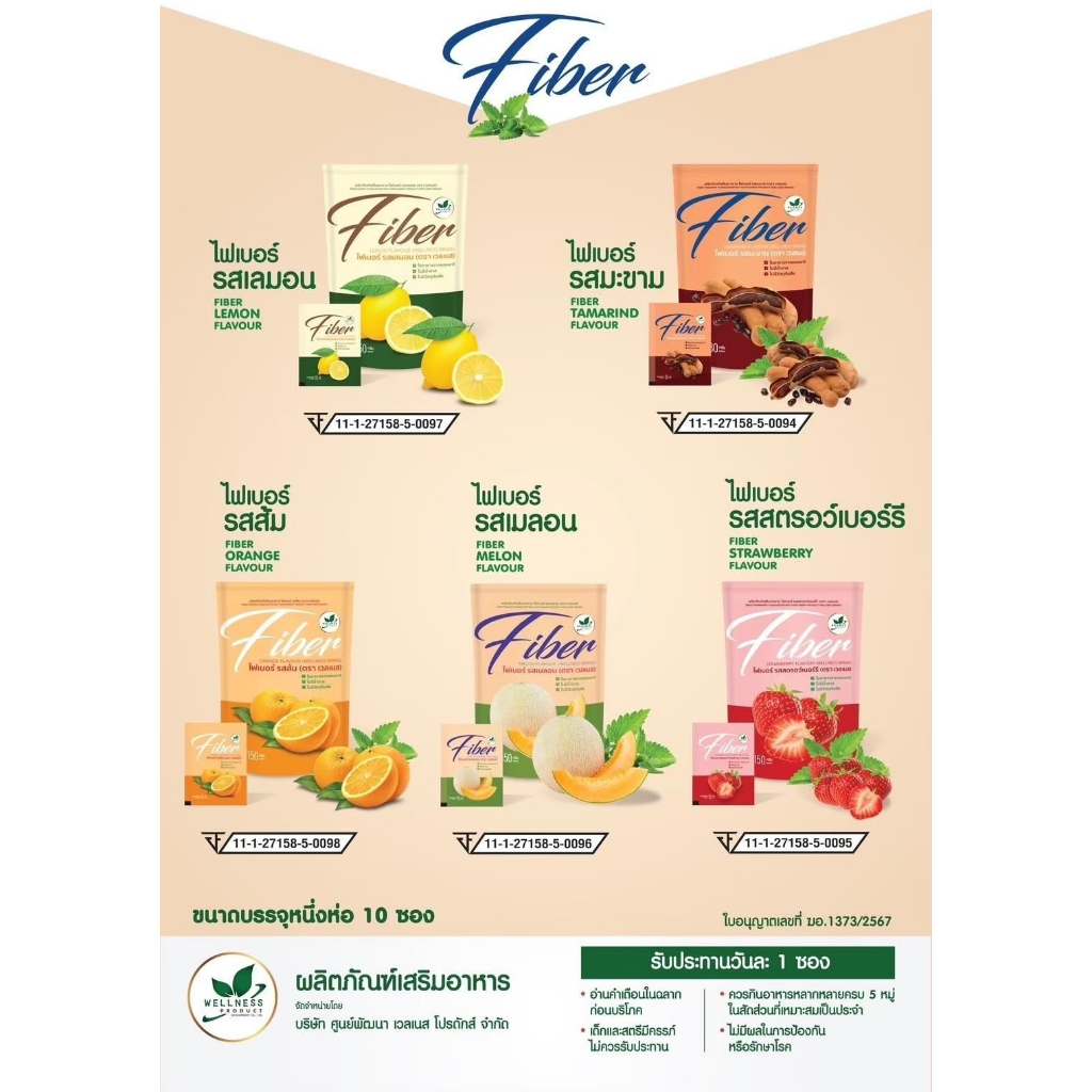 ผลิตภัณฑ์เสริมอาหาร ไฟเบอร์ (ตรา เวลเนส)