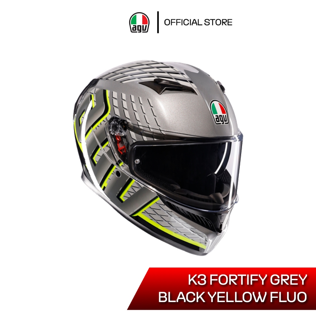 หมวกกันน็อค AGV K3 / FORTIFY GREY BLACK YELLOW FLUO