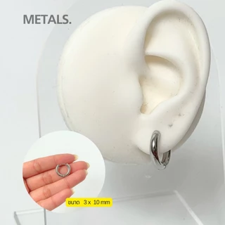 METALS ต่างหูห่วง Chunky Hoop 3 mm สแตนเลส (WATERPROOF) EH14-02