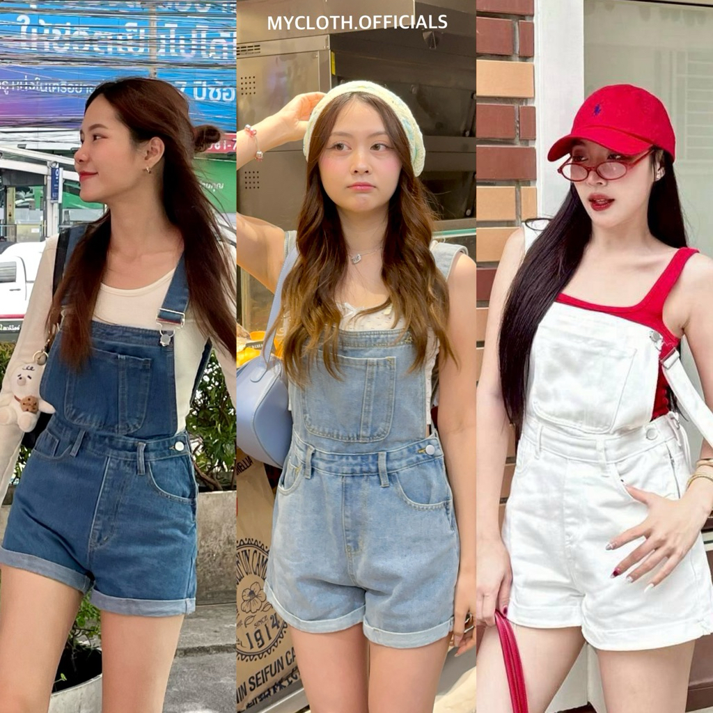mycloth.officials (904-6) - เอี๊ยมกางเกงยีนส์ขาสั้น ทรงสวยมากกก งานน่ารักน่าหยิกกกก แต่งกระเป๋าด้านหน้าเก๋สุดๆ แมทช์ง่าย
