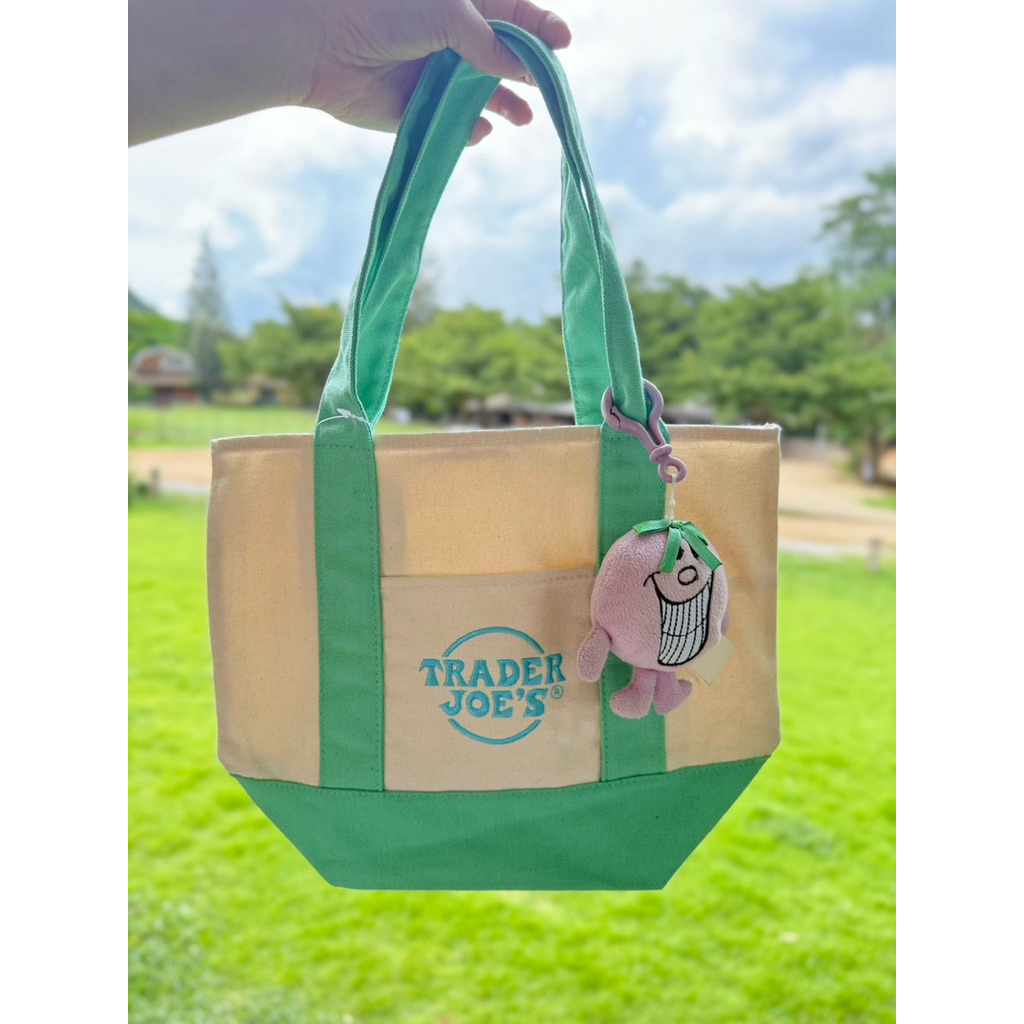Trader Joe's Mini Pastel Canvas Tote Bag
