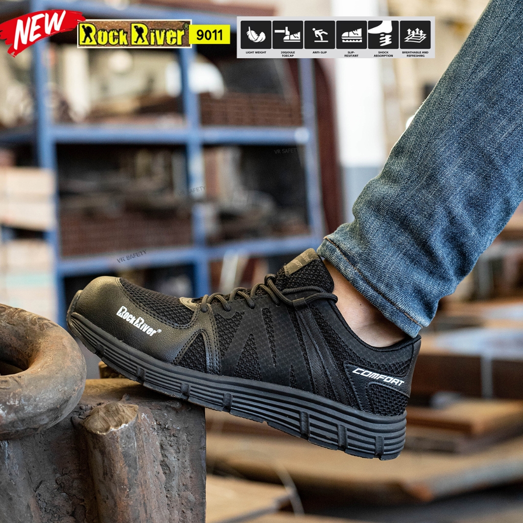 (NEW) รองเท้าเซฟตี้ผ้าใบ หัว composite Rock River 9011 น้ำหนักเบา