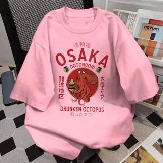 Basi💥เสื้อผู้ชาย เสื้อยืด oversize เกรดพรีเมียม เสื้อคอตตอน100% ไม่หดตัว ใส่สบาย การ์ตูนน่ารัก ลาย "Octopus"