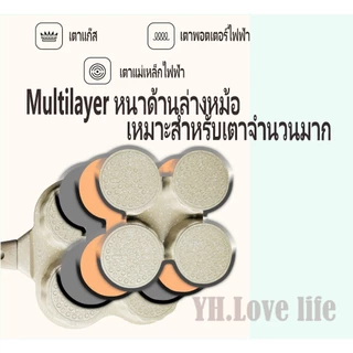 YH กะทะทอดไข่ดาว 4 หลุม Omelet PAN กระทะหินอ่อน กระทะหลุม ใช้ได้กับเตาทุกประเภท รวมถึงเตาแม่เหล็กไฟฟ้าและเตาแก๊ส
