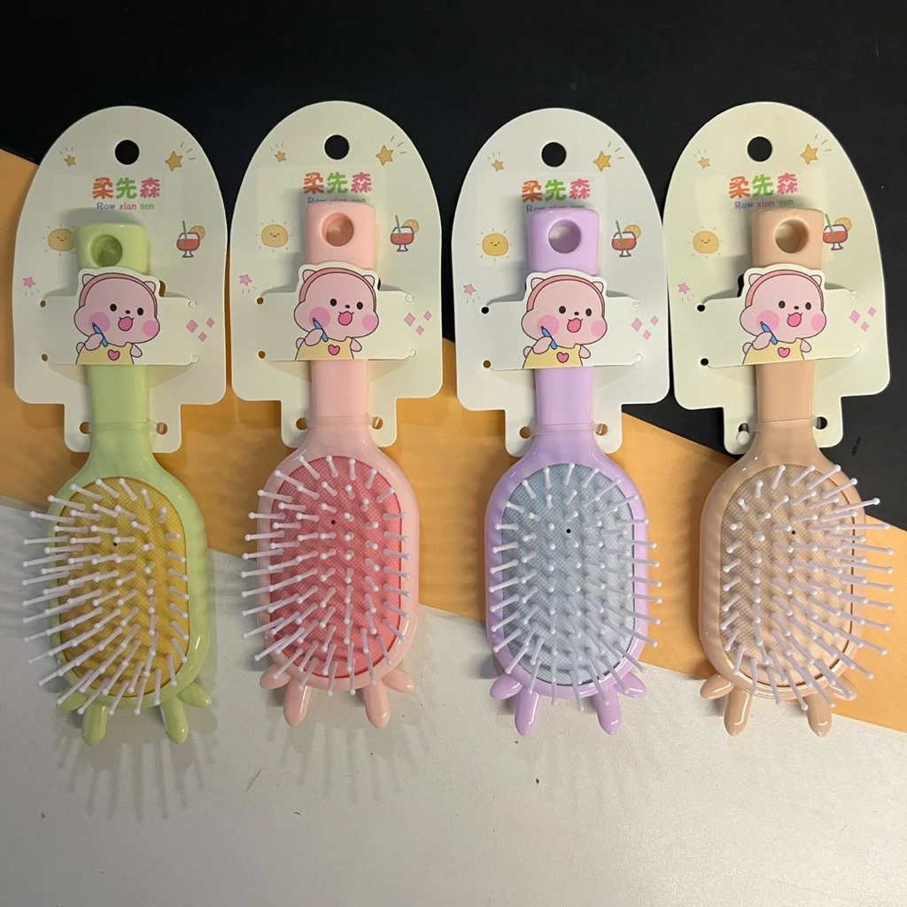 (ยกโหล12 ชิ้น) No.792 หวีแปรง หวีแปรงซิลิโคน มีทั้งสีเข้มและสีสดสุ่มสี สุ่มแบบ หวีจัดแต่งทรงผม หวีปลายแหลม x12