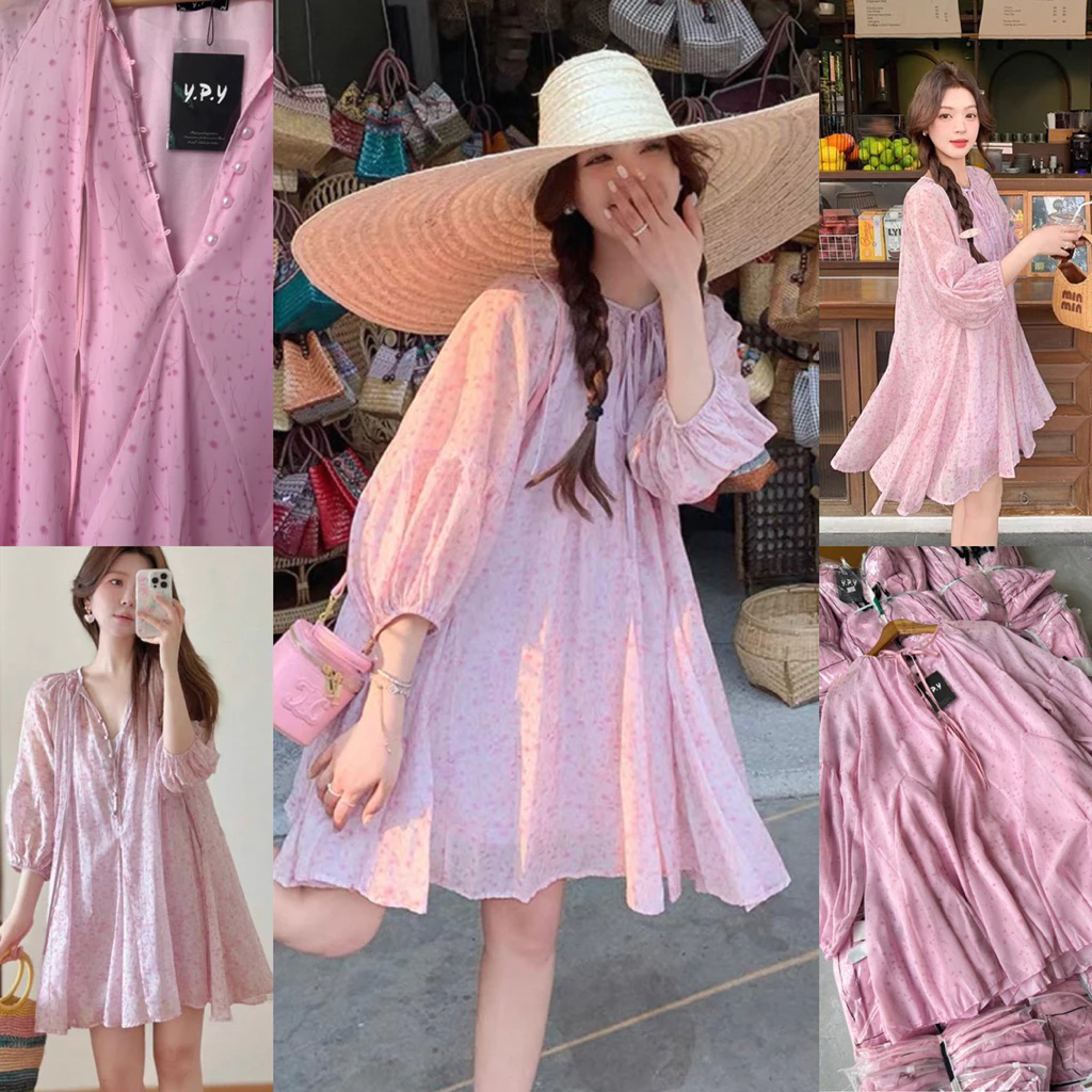 เดรสผ้าชีฟองชายเลเยอร์ ypy dress รหัส26512