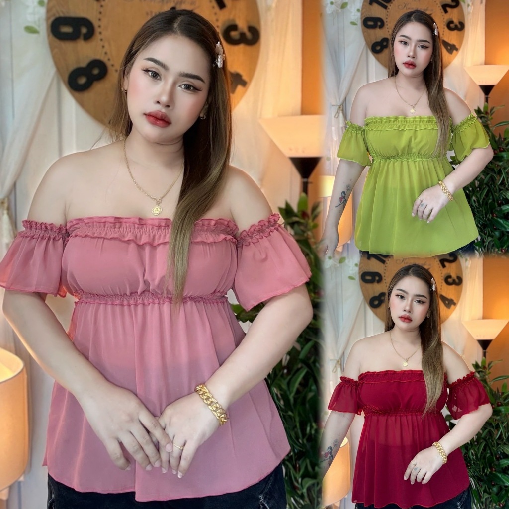เสื้อสาวอวบร้านต๋อง อก 36-48  เกาะอกมีแขนมีตัวสั้นและตัวยาว เป็นไชร์ของสาวอวบอ้วนโดยเฉพาะ สวยแน่นอน **รุ่น กระแต** ราคา ถูกที่สุด ดีลบีเคเค แกลเลอรีภาพที่ 6
