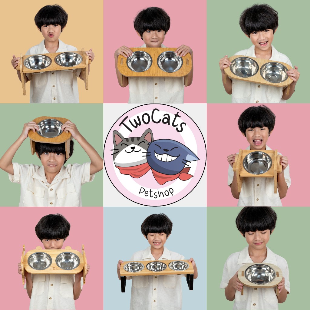 ❤️ชามอาหารสัตว์เลี้ยง เหมาะสำหรับสุนัขและแมว สไตล์มินิมอล สินค้าพร้อมส่งจากไทยจ้าา❤️(สแตนเลสA)