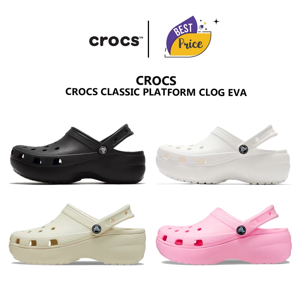 (ของแท้ 100%) Crocs Classic Platform Clog 206750-001 /206750-100/206750-2Y2/206750-6S0 รองเท้า Cloud