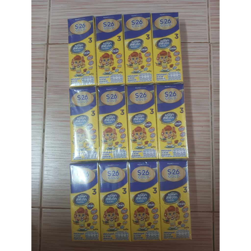 S26 gold 3 UHT รสจืด 180 มล. 12 กล่อง
