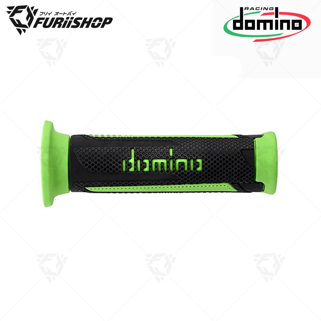 ปลอกแฮนด์ DOMINO A350 ปลายเปิด ดำ-เขียว