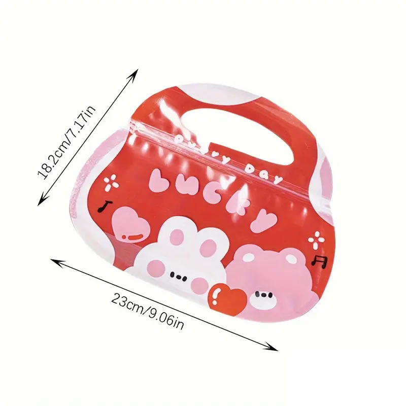 ถุงซิปล็อค ตั้งได้มีหูหิ้ว Festival Gift Cartoon Ziplock Zipper Bag for Candy Cookies Snacks Food