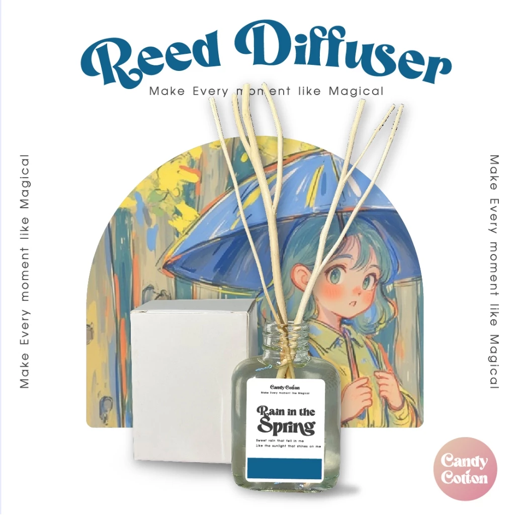 ✨New!! ก้านไม้หอม กลิ่น Rain in the Spring time (30 ml.) น้ำหอมปรับอากาศ Reed Diffuser ฟรี! ก้านไม้งา กลิ่นของฝนตก🌧
