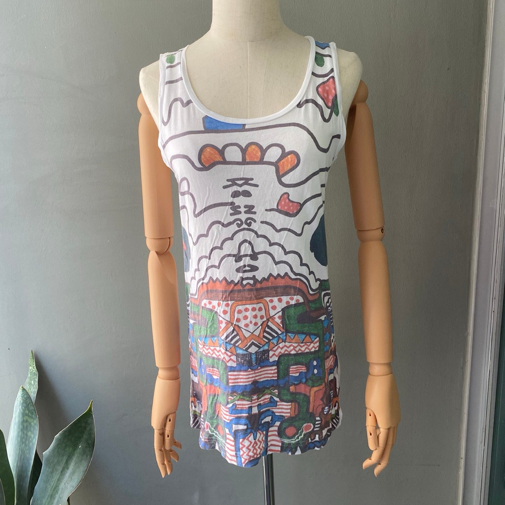 USED Issue Thailand printed tank top