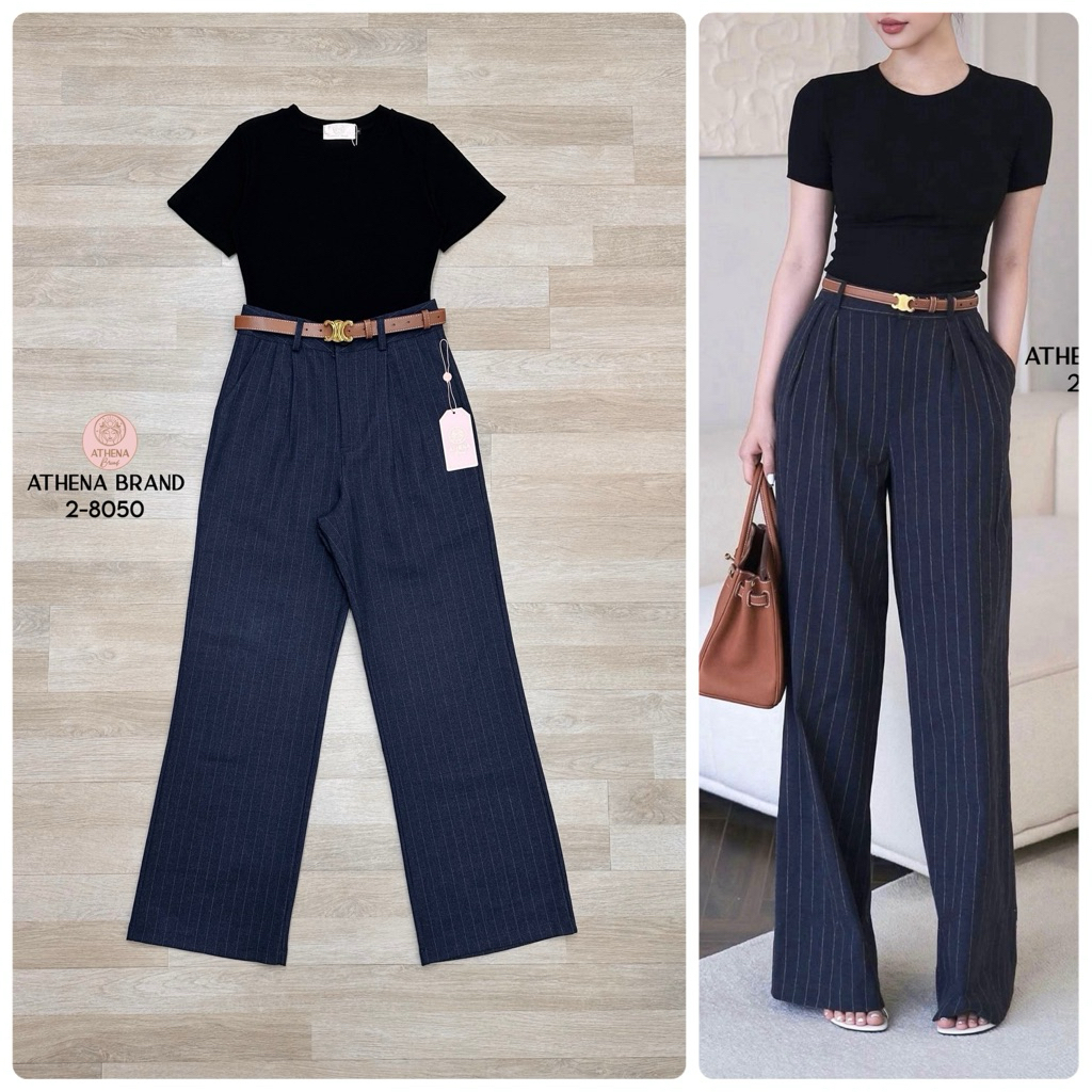 Athena Set เสื้อยืด+กางเกงยาว มีเข็มขัด